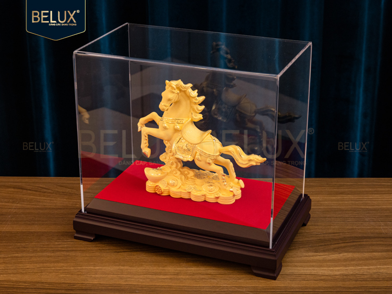 Tượng Ngựa Tài Lộc vàng cát 20x7x17cm